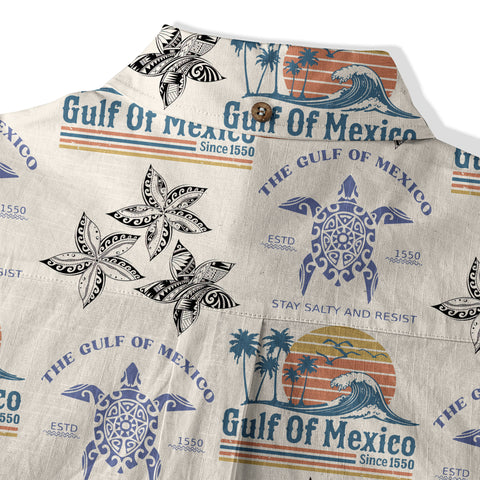 Retro Sunset Gulf Of Mexico Since 1550 Hawaii Shirt, Gulf of Mexico Hawaii Shirt