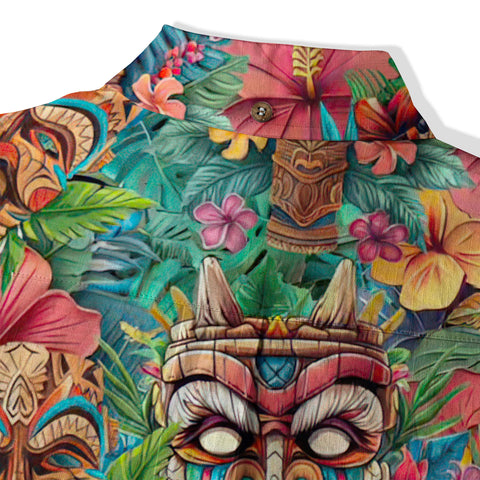Colorful Tiki Hawaiian Shirt, Summer Vibes Aloha Hawaii Shirt