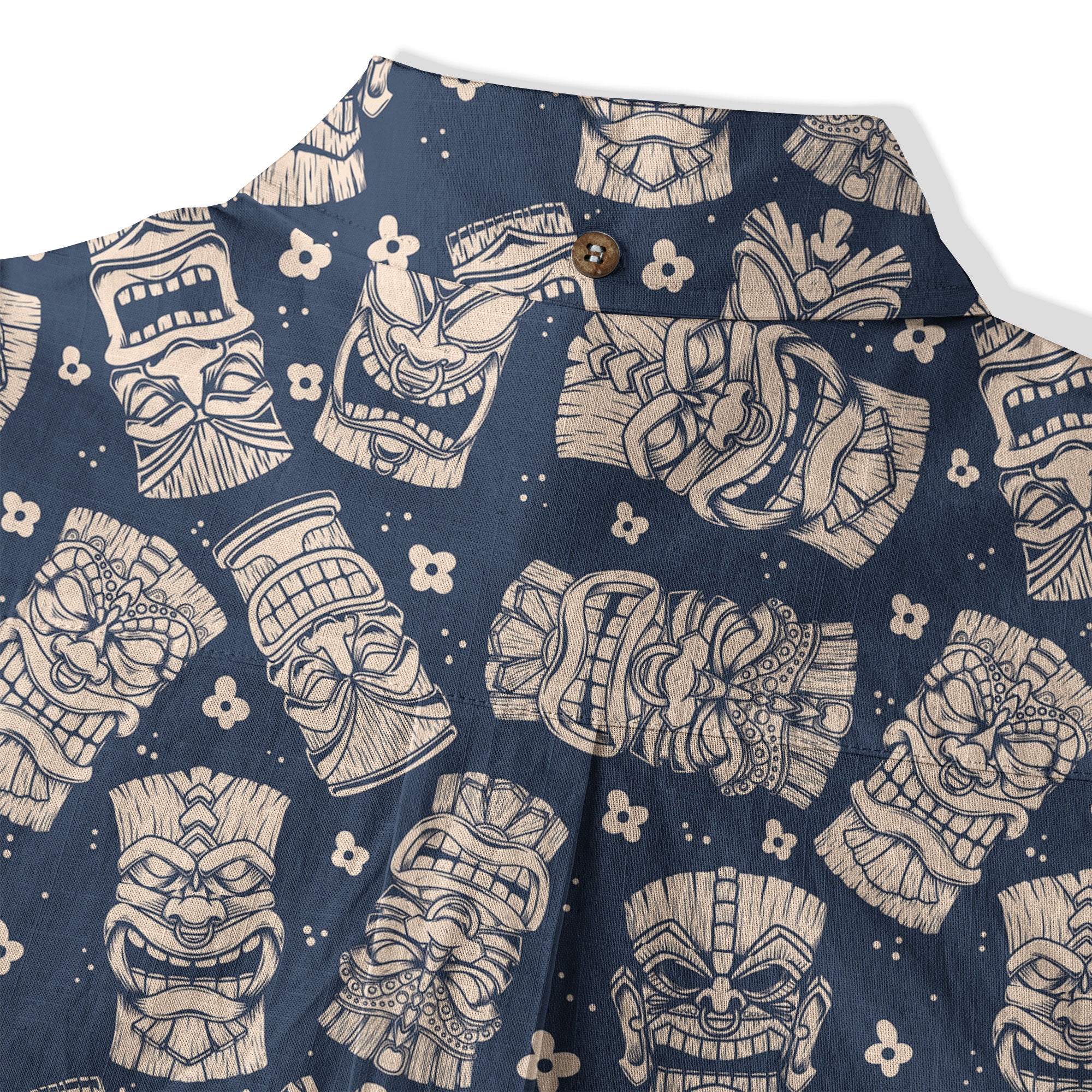 Tribal Tiki Hawaiian Shirt, Tiki Flowers Aloha Hawaii Shirt