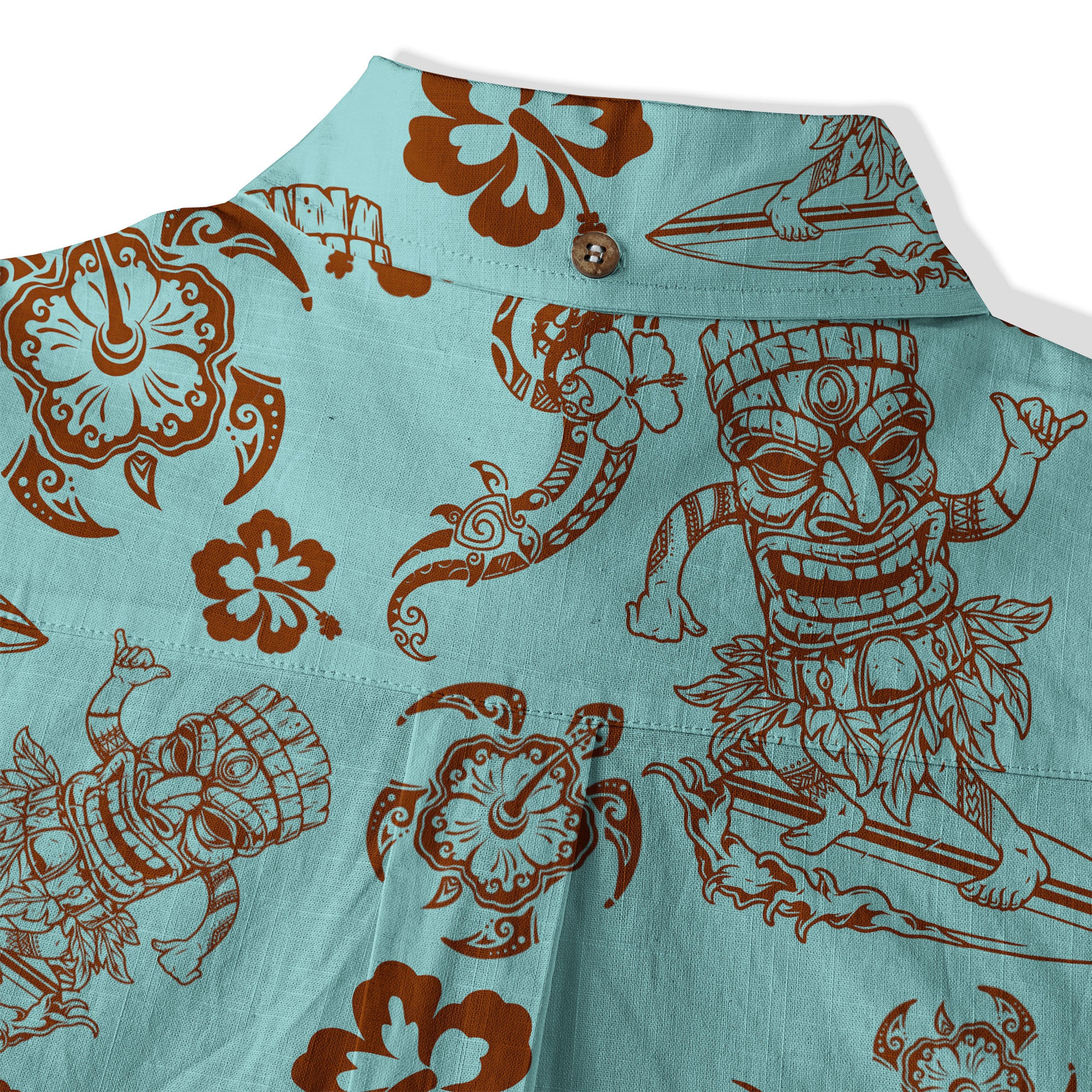 Tribal Tiki Mask Hawaii Shirt, Polynesian Hibiscus Flowers Shirt