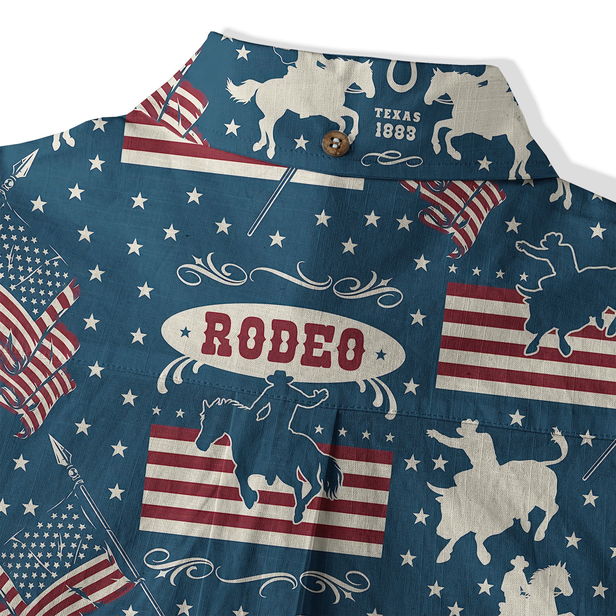 American Rodeo Hawaiian Shirt Colorful Cowboys Riding Patriotic Western Shirt 4th of July