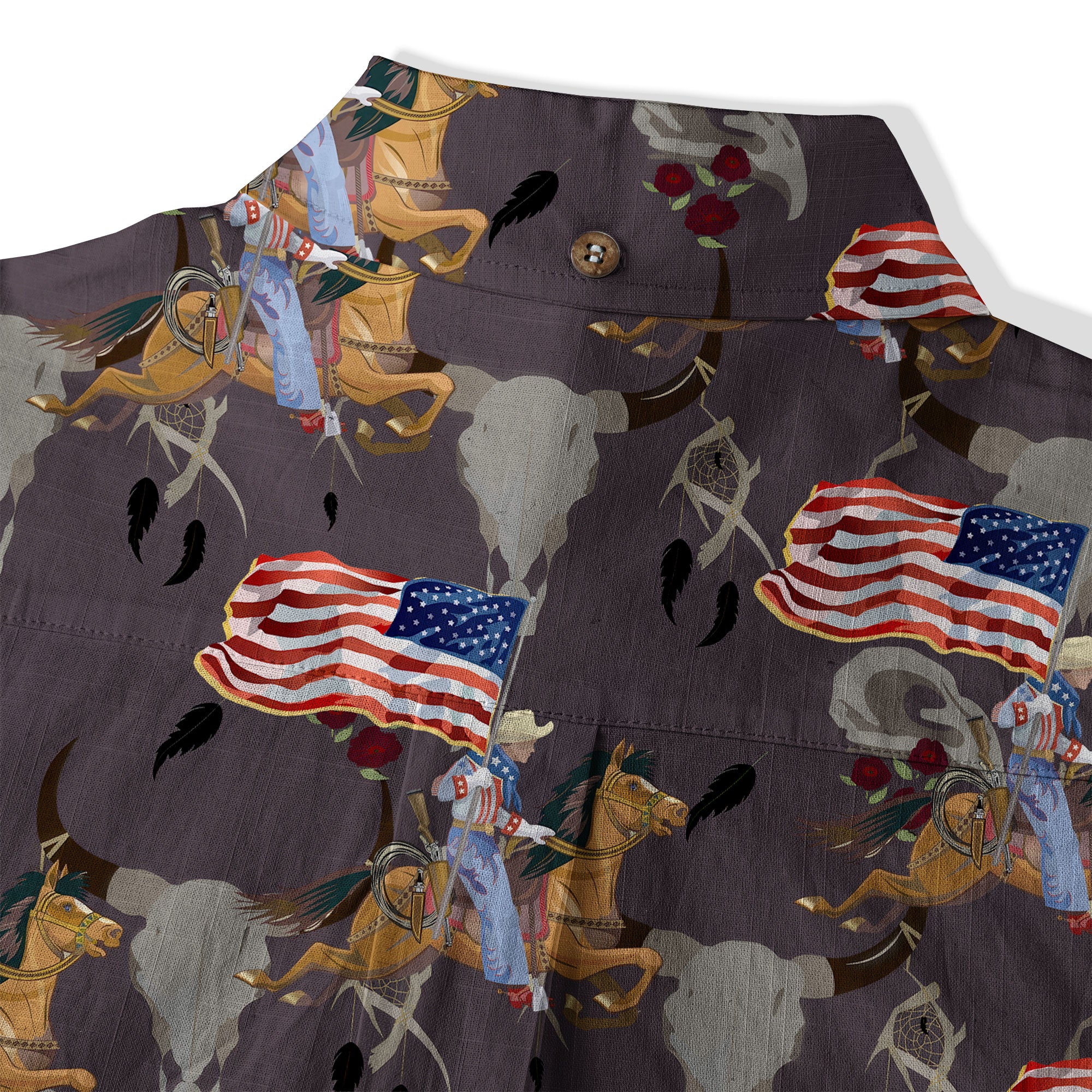 American Rodeo Hawaiian Shirt Colorful Cowboys Riding Patriotic Western Shirt 4th of July