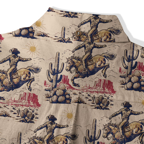 Cowboy Cactus Hawaiian Shirt Wild West Tree Shirt