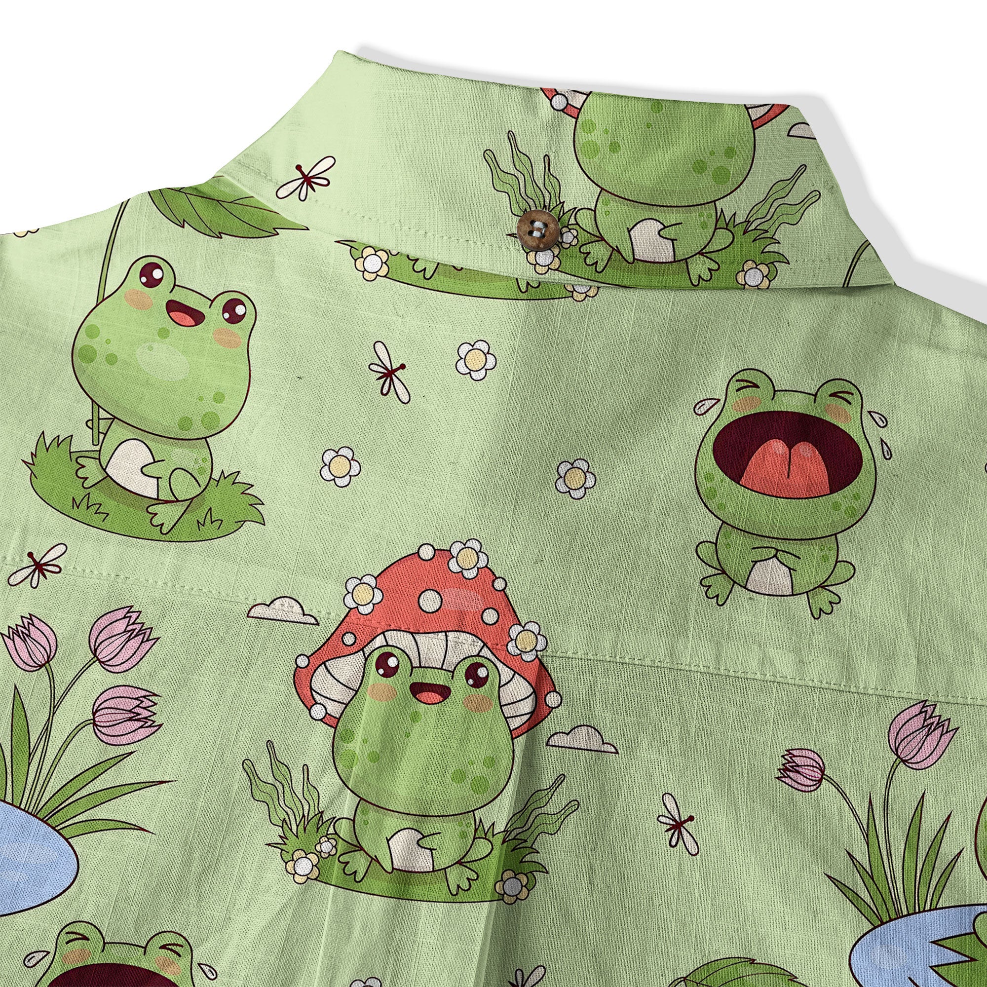 Tropical Red-eyed Frog Hawaiian Shirt Palm Leaves Aloha Frog Cute Tropical Hawaiian Shirt