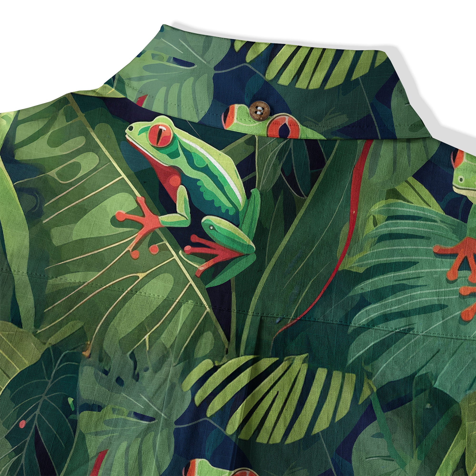 Tropical Red-eyed Frog Hawaiian Shirt Palm Leaves Aloha Frog Cute Tropical Hawaiian Shirt