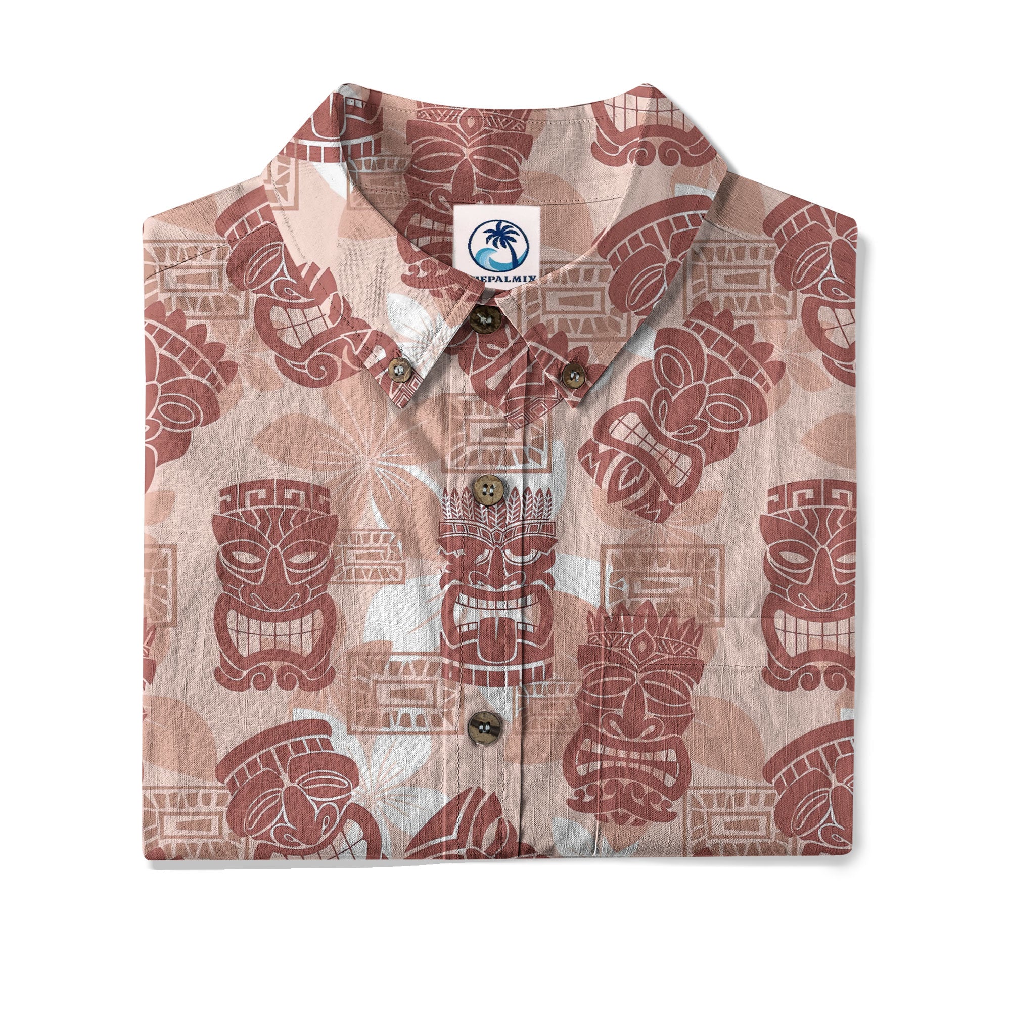 Colorful Tiki Hawaiian Shirt, Tribal Tiki Hibiscus Hawaiian Shirt