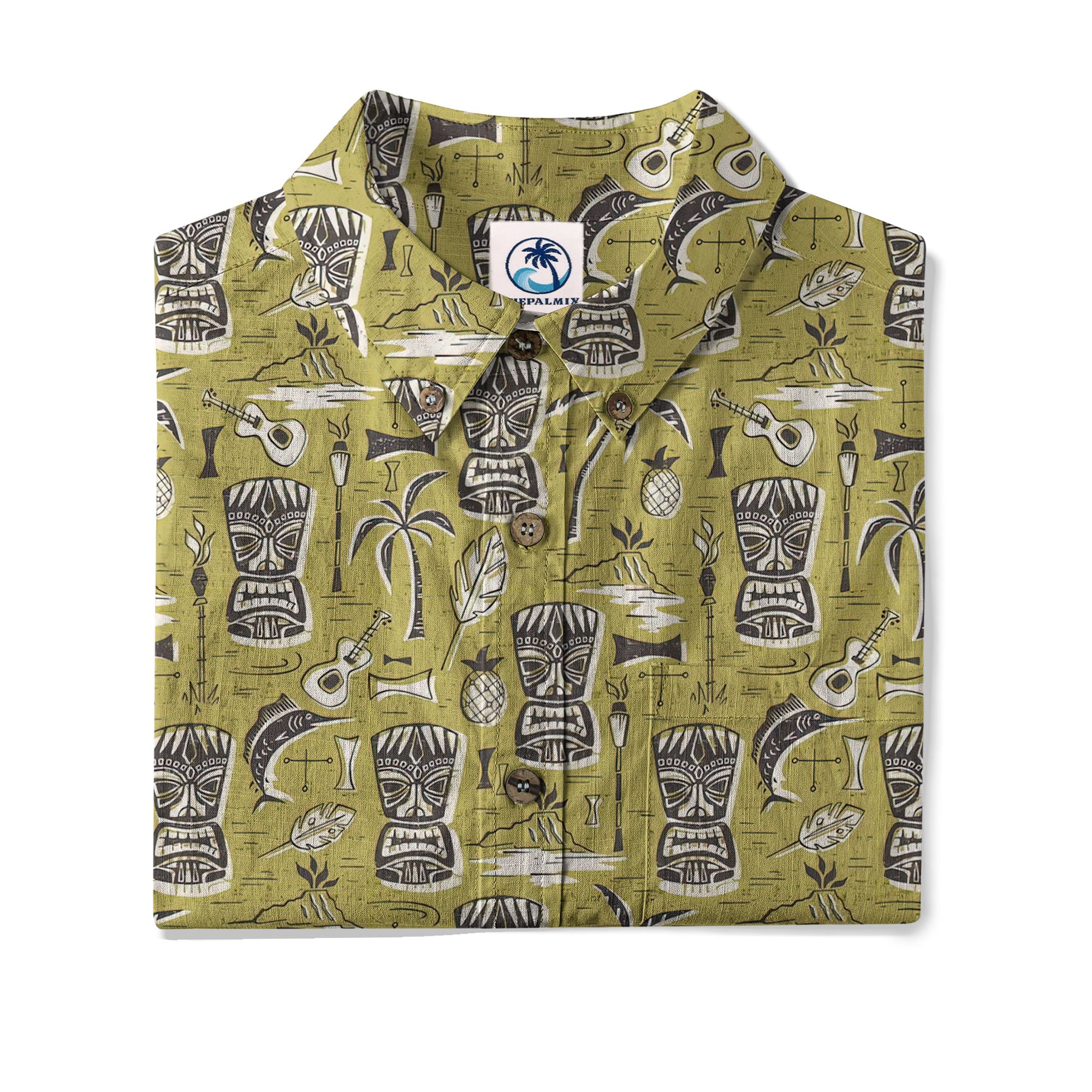 Retro Mid Century Modern Tiki Hawaii Shirt, Tropical Tiki Hawaii Shirt