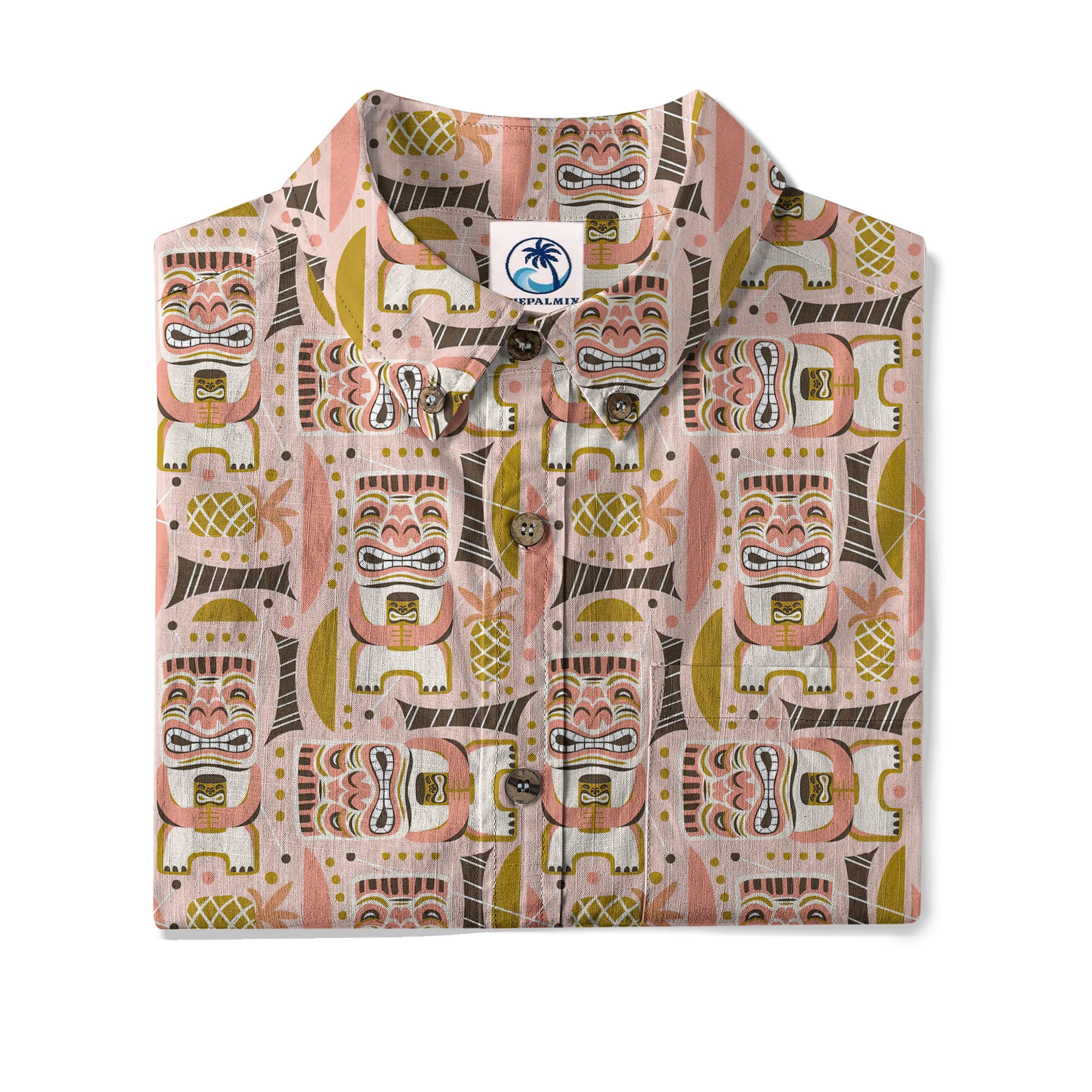 Retro Mid Century Modern Tiki Hawaii Shirt, Tropical Tiki Hawaii Shirt
