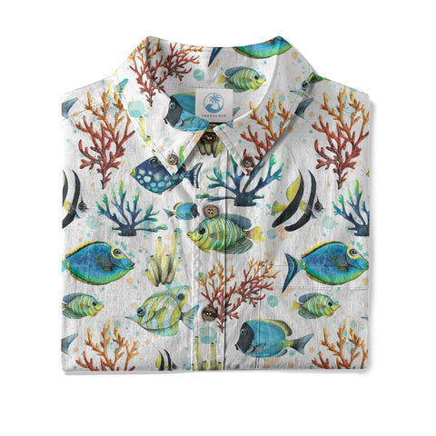Ocean Animal Aloha Hawaiian Shirt, Sea Life Button Up Hawaii Shirt - The Palmix
