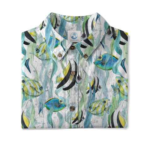 Ocean Animal Aloha Hawaiian Shirt, Sea Life Beach Button Up Hawaii Shirt - The Palmix