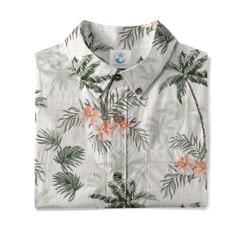Tropical Palm Tree Hawaii Shirt, Hibiscus Flowers Hawaii Shirt
