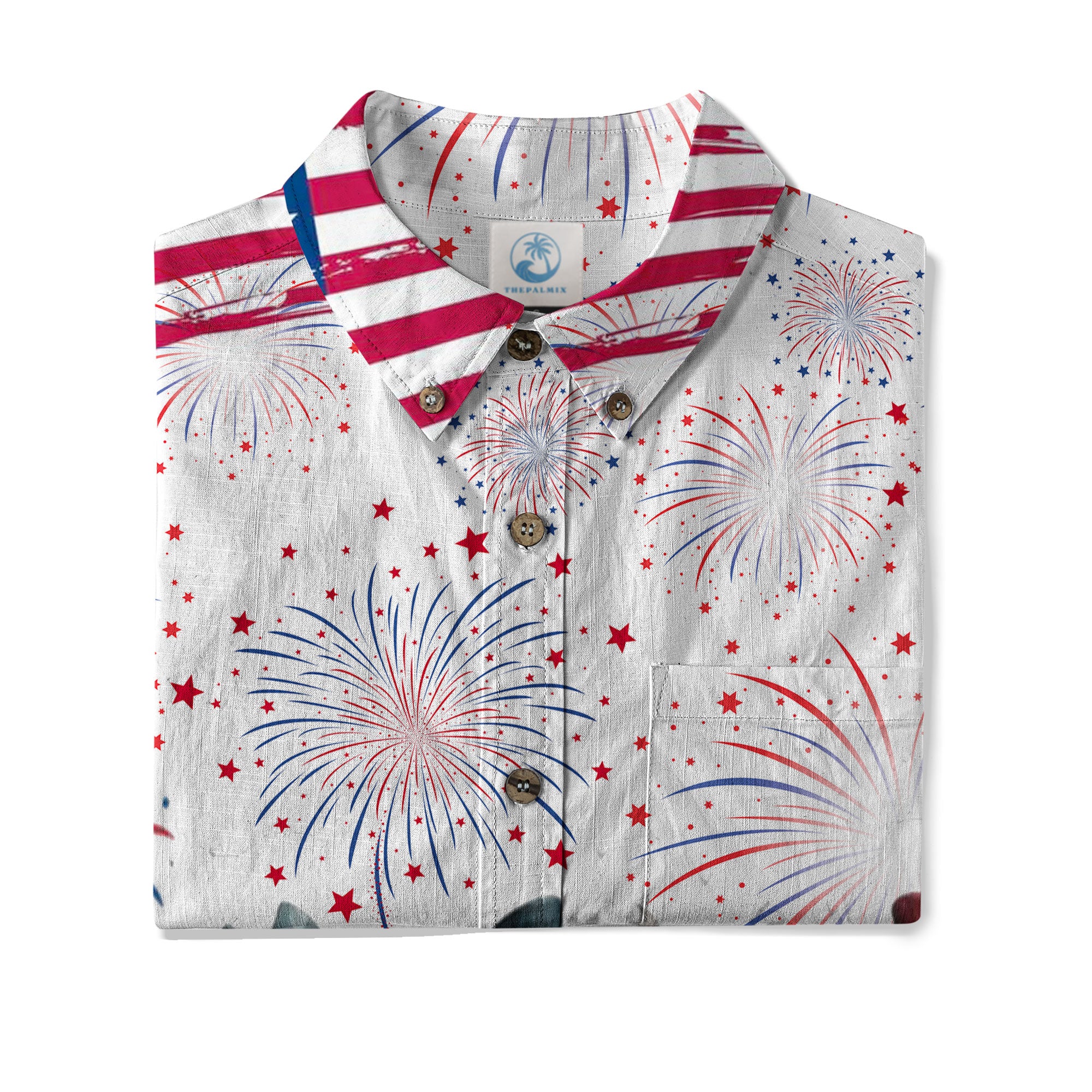 Dancing Skeleton American Flag July 4th Halloween Patriotic Hawaiian Shirt