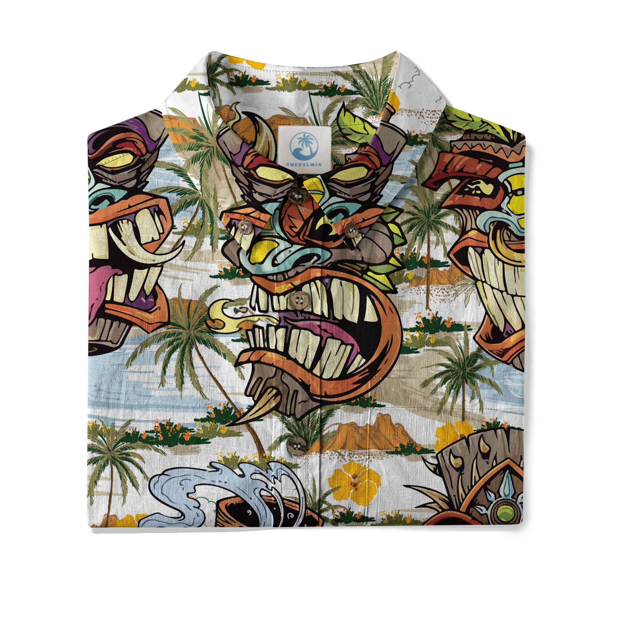 Tiki Mask Aloha Hawaii Shirt, Tiki Mask Ocean Hawaiian Shirt