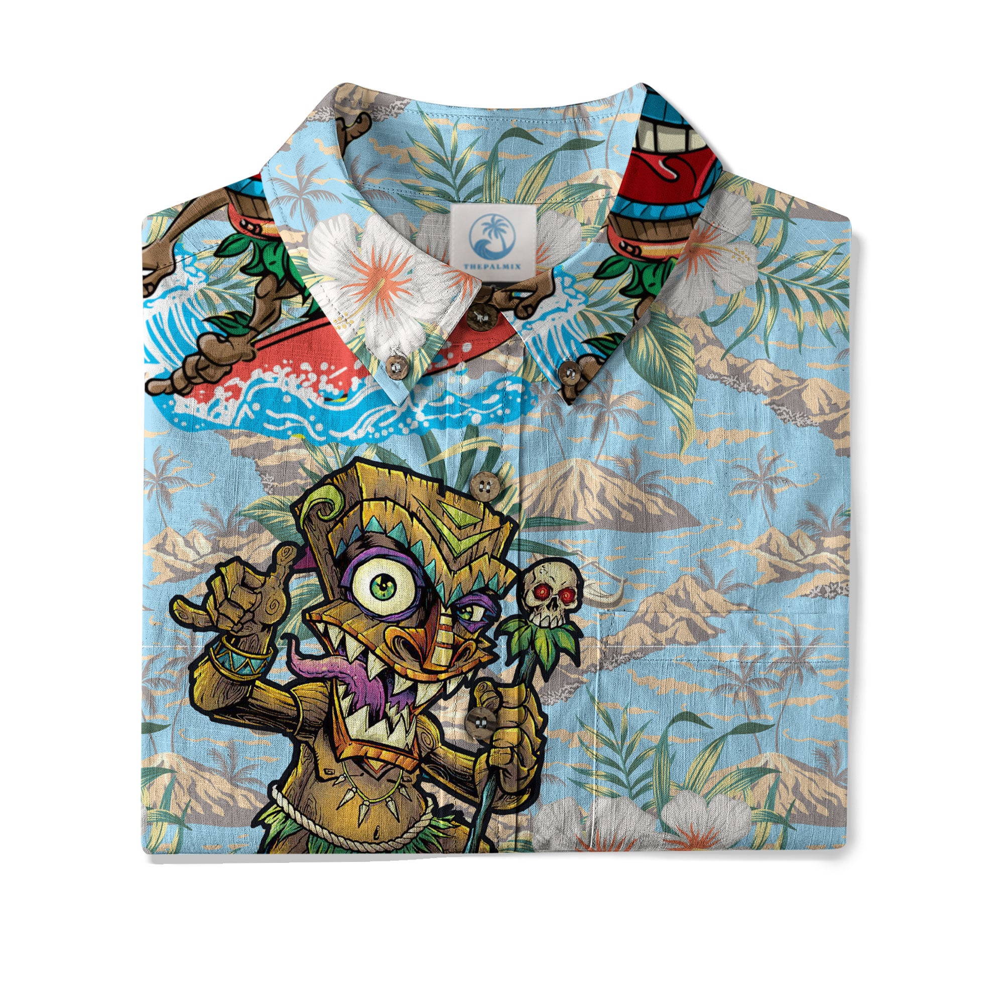 Tiki Mask Aloha Hawaii Shirt, Tiki Mask Ocean Hawaiian Shirt