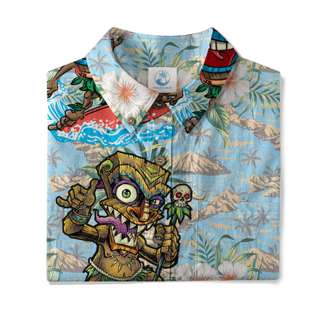 Tiki Mask Aloha Hawaii Shirt, Tiki Mask Ocean Hawaiian Shirt