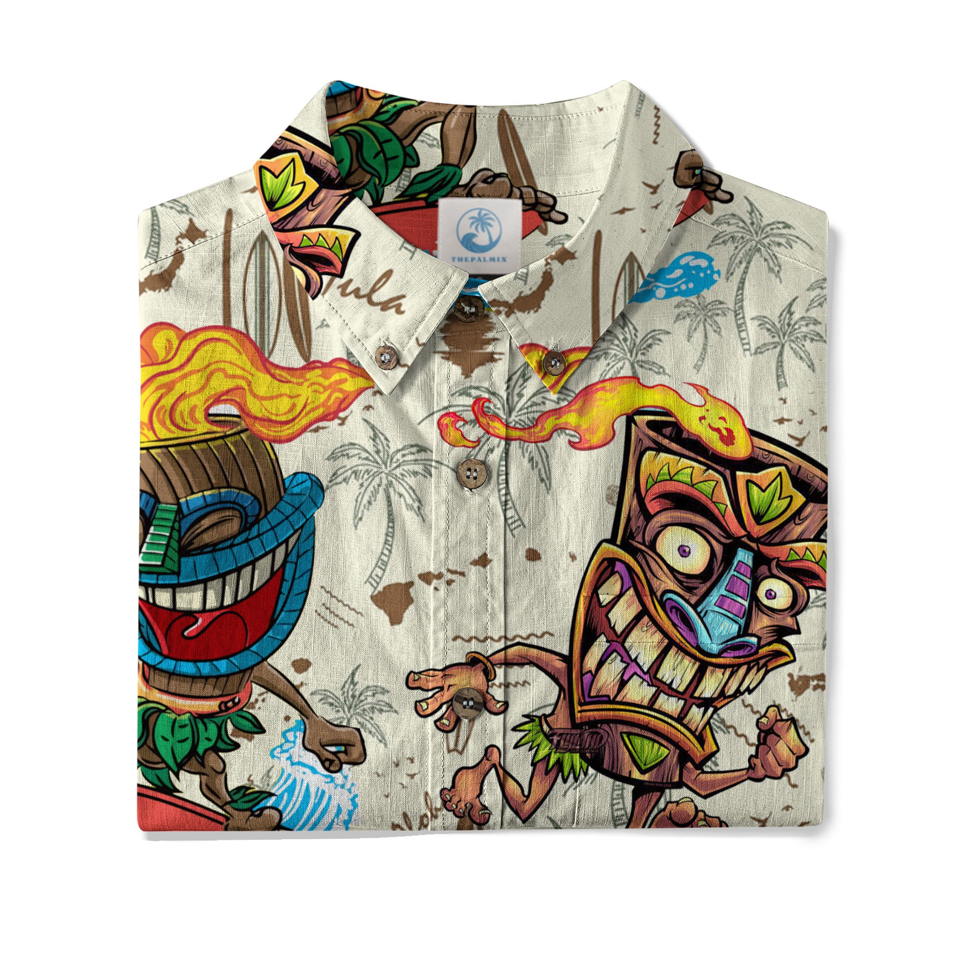 Tiki Mask Aloha Hawaii Shirt, Tiki Mask Long Island Hawaiian Shirt
