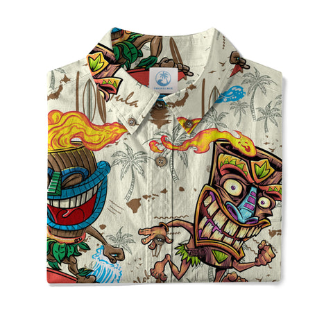Tiki Mask Aloha Hawaii Shirt, Tiki Mask Ocean Hawaiian Shirt