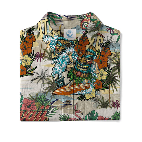 Tiki Mask Aloha Hawaii Shirt, Tiki Mask Long Island Beach Hawaiian Shirt