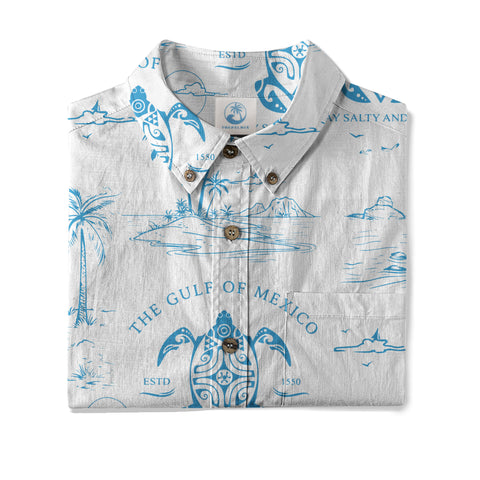 Gulf Of Mexico Est 1550 Hawaiian Shirt, Turtle Gulf Of Mexico Hawaiian Shirt