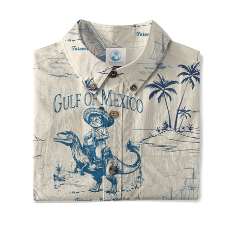 Gulf of Mexico Funny Cat Riding Dinosaurs Shirt