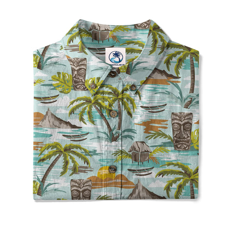 Colorful Tiki Hawaiian Shirt, Summer Vibes Aloha Hawaii Shirt