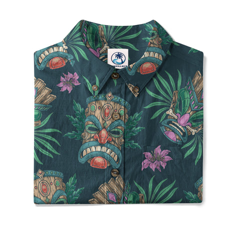 Tribal Tiki Hawaiian Shirt, Summer Vibes Aloha Hawaii Shirt