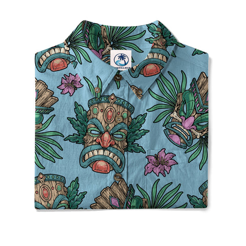 Tribal Tiki Hawaiian Shirt, Summer Vibes Aloha Hawaii Shirt