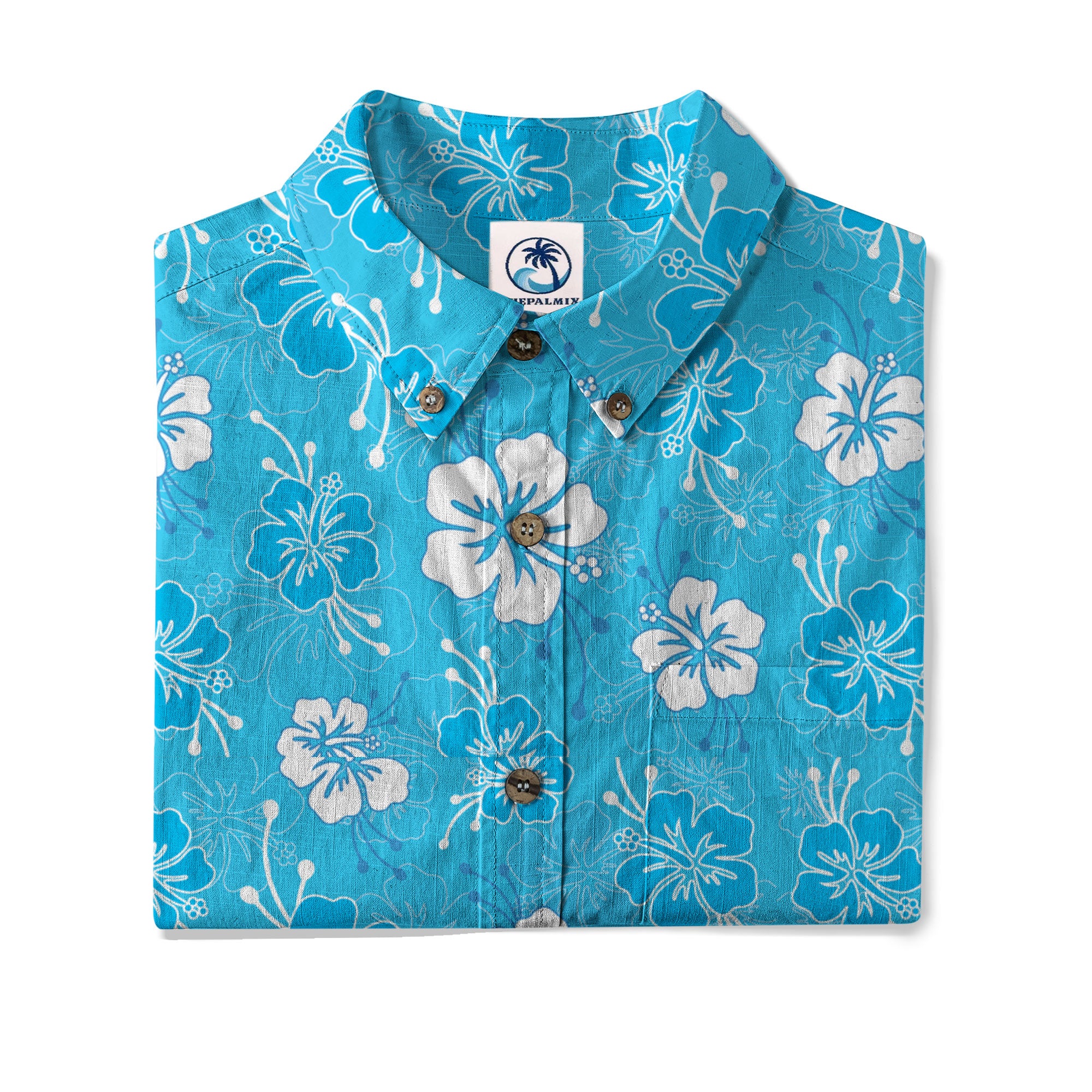 Hibiscus Floral Pattern Button Up Hawaii Shirt