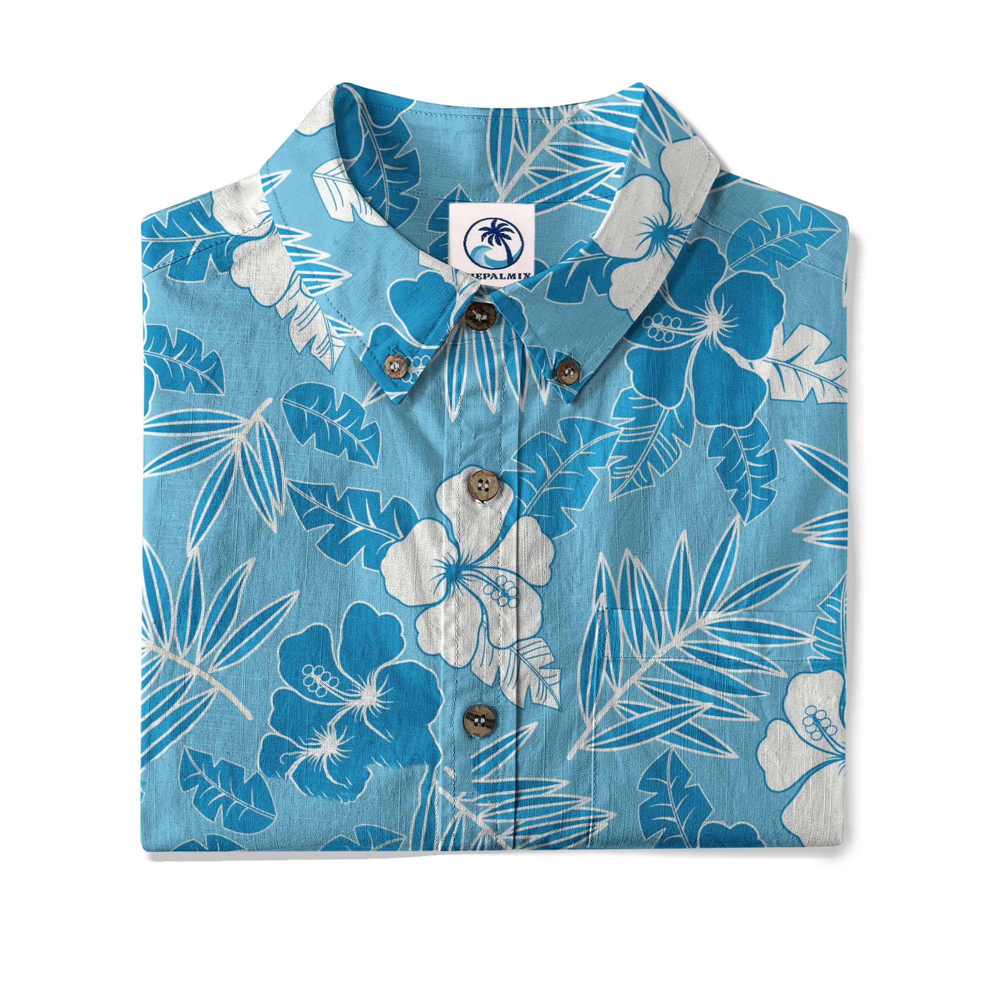 Hibiscus Floral Pattern Button Up Hawaii Shirt