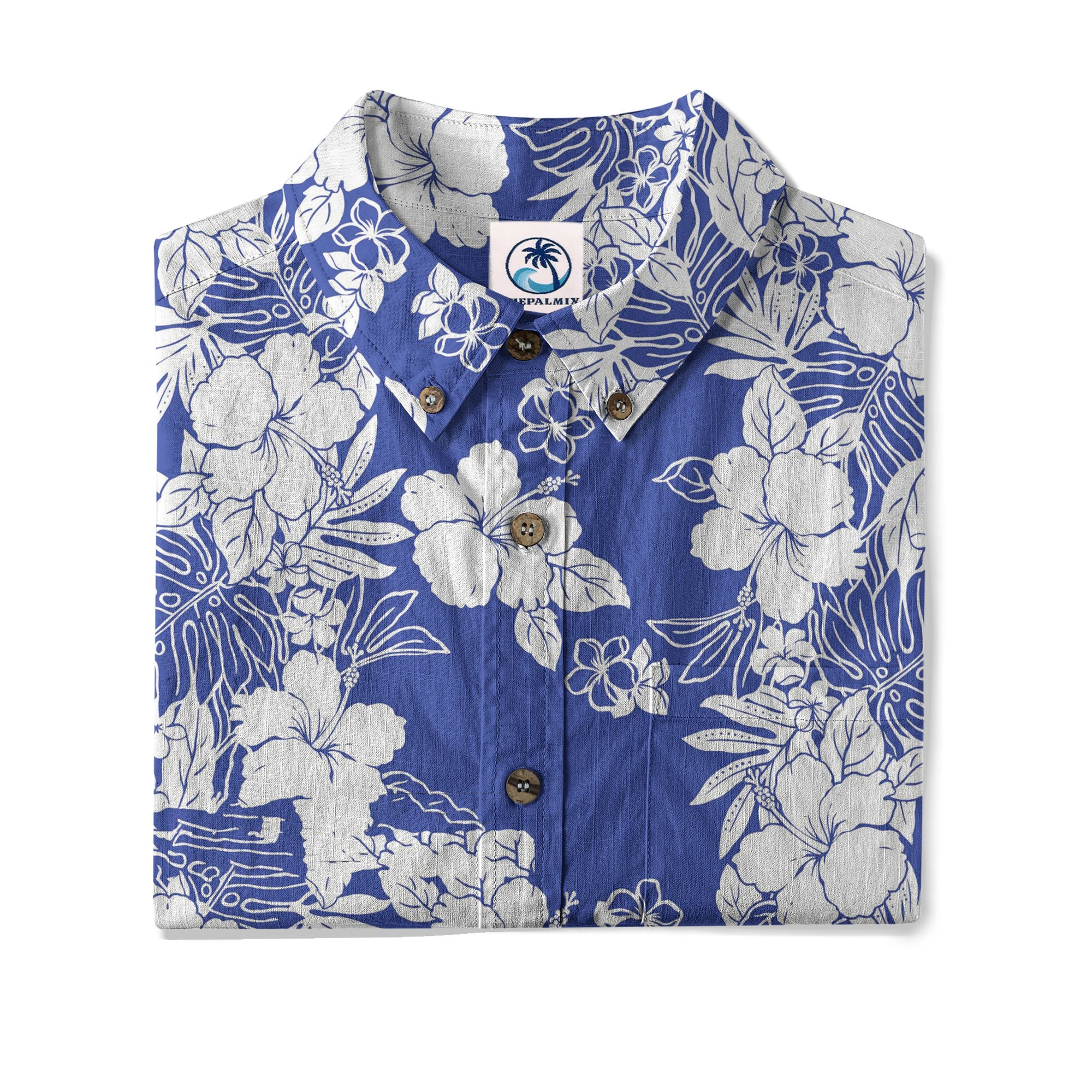 Hibiscus Floral Pattern Button Up Hawaii Shirt