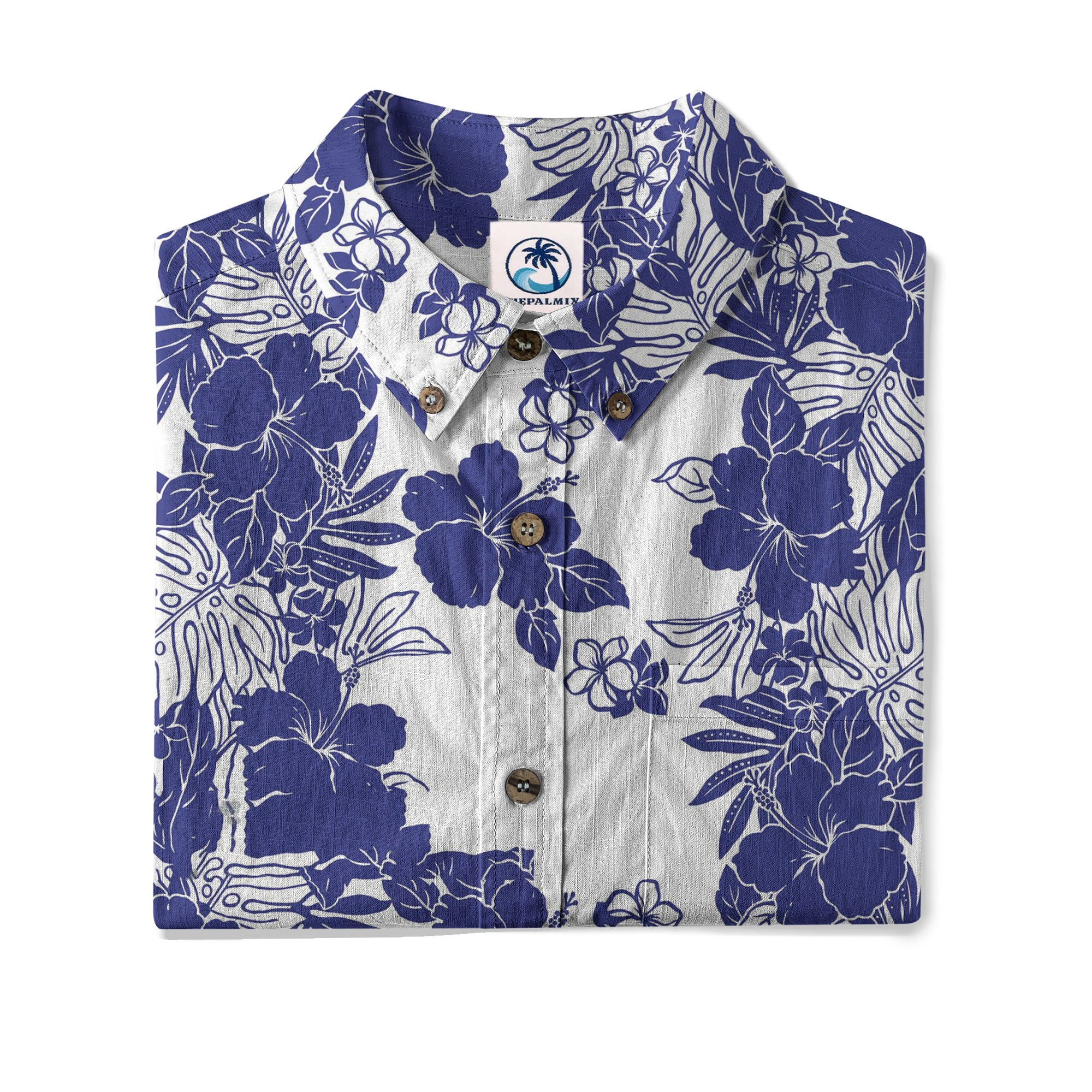 Hibiscus Floral Pattern Button Up Hawaii Shirt