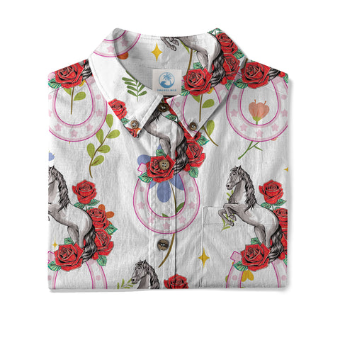 Horseshoes Rose Kentucky Hawaiian Shirt Derby Day
