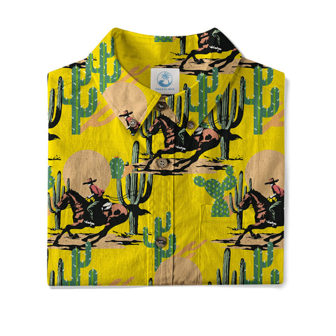 Cowboy Cactus Hawaiian Shirt Wild West Tree Shirt