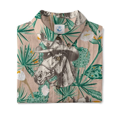 Cowboy Cactus Hawaiian Shirt Wild West Tree Shirt