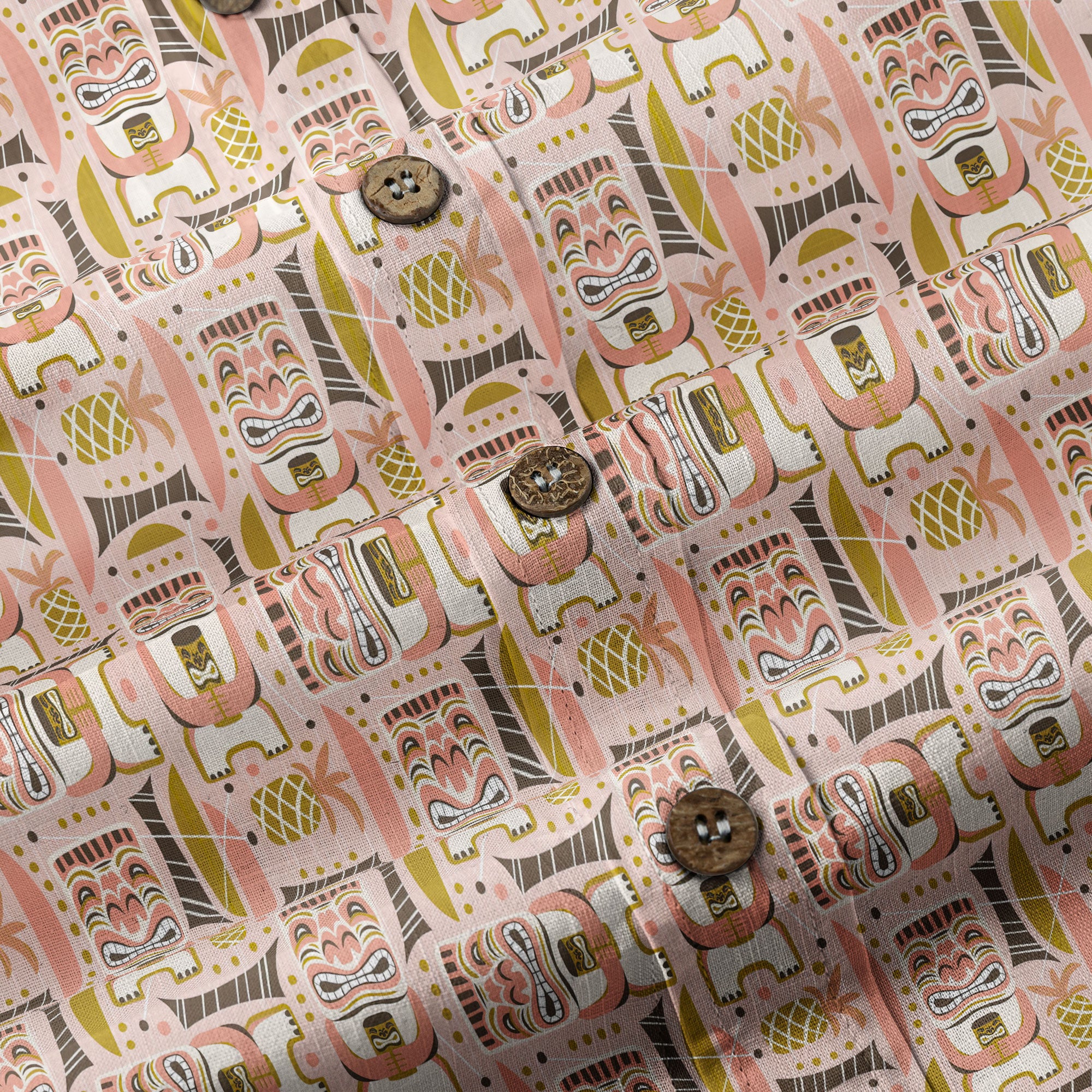 Retro Mid Century Modern Tiki Hawaii Shirt, Tropical Tiki Hawaii Shirt