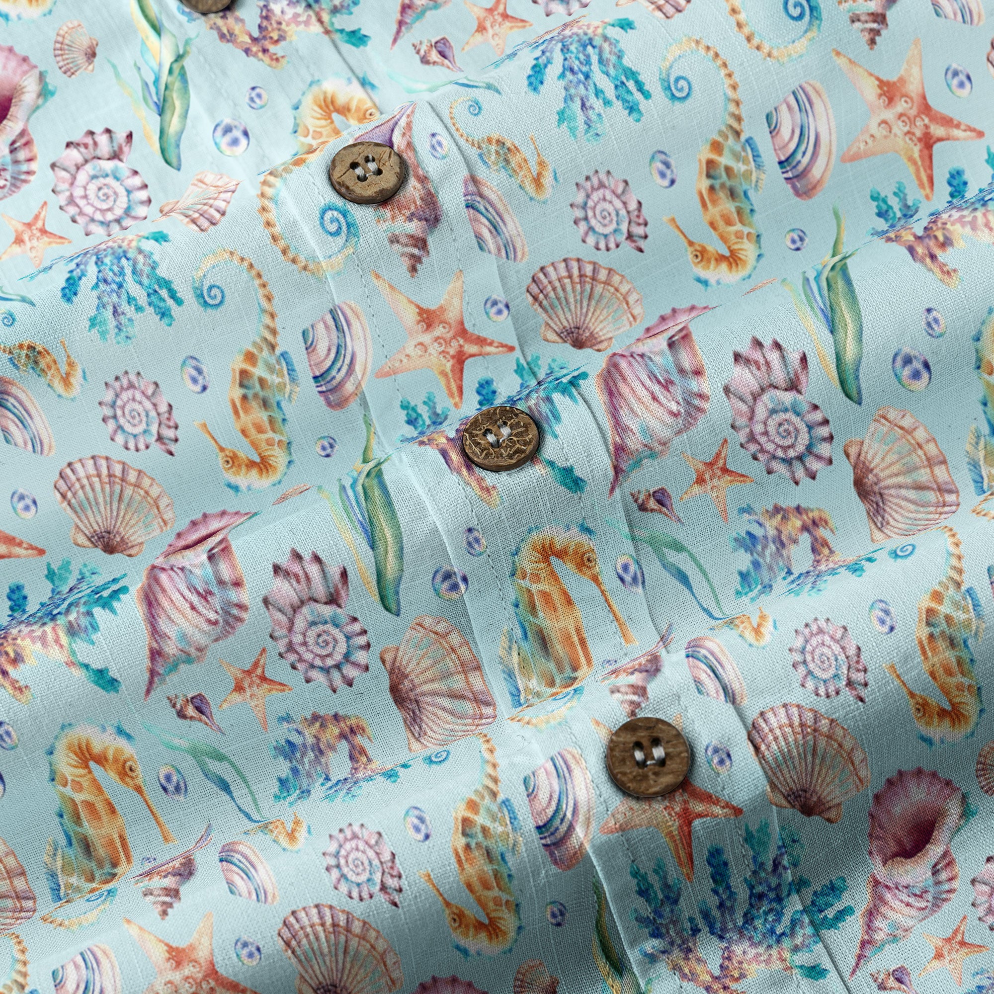 Ocean Animals Aloha Theme Hawaiian Shirt, Summer Vibes Button Down Hawaii Shirt - The Palmix