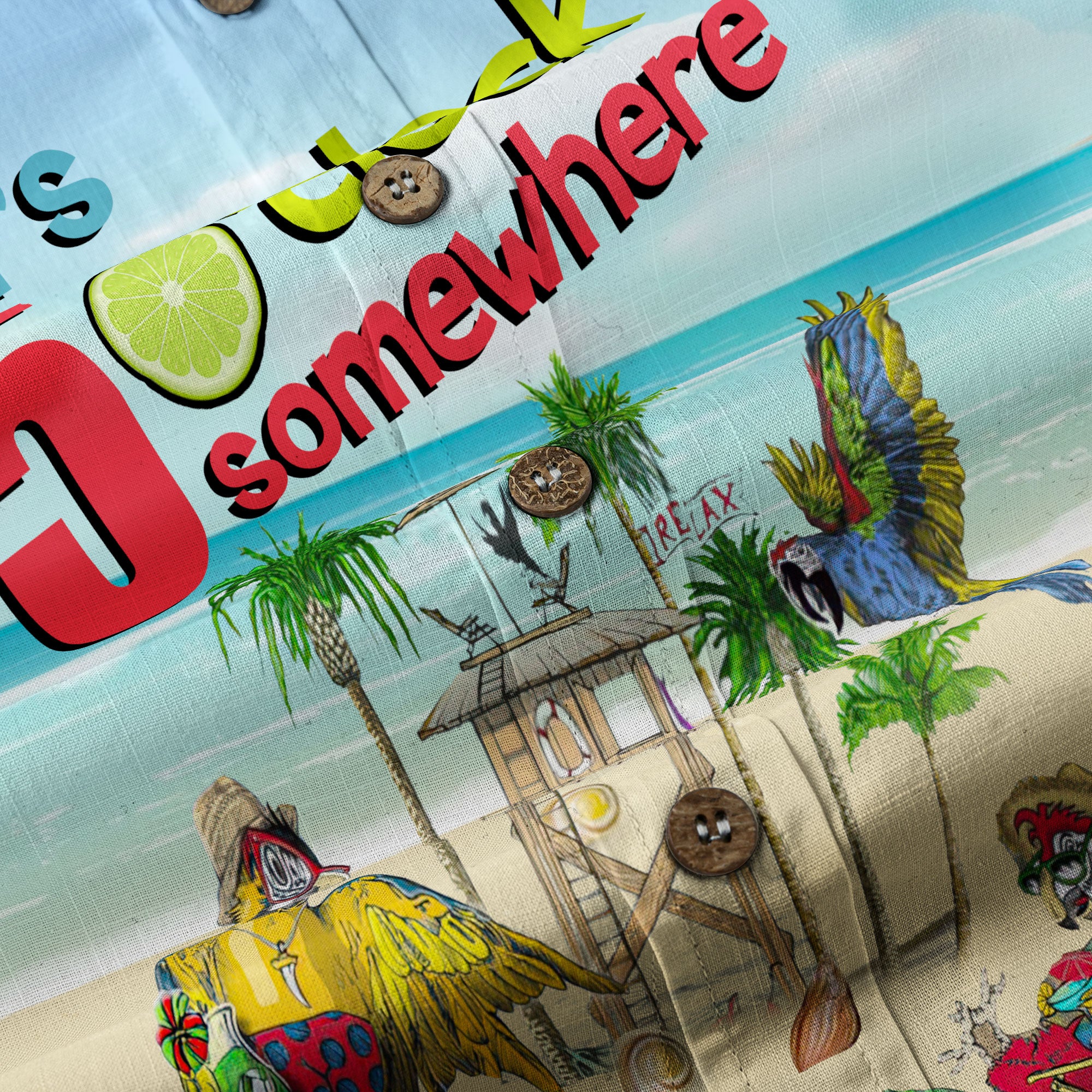 It's 5 O'clock Somewhere Hibiscus Flowers Hawaii Shirt, Aloha Parrot Hawaiian Shirt - The Palmix