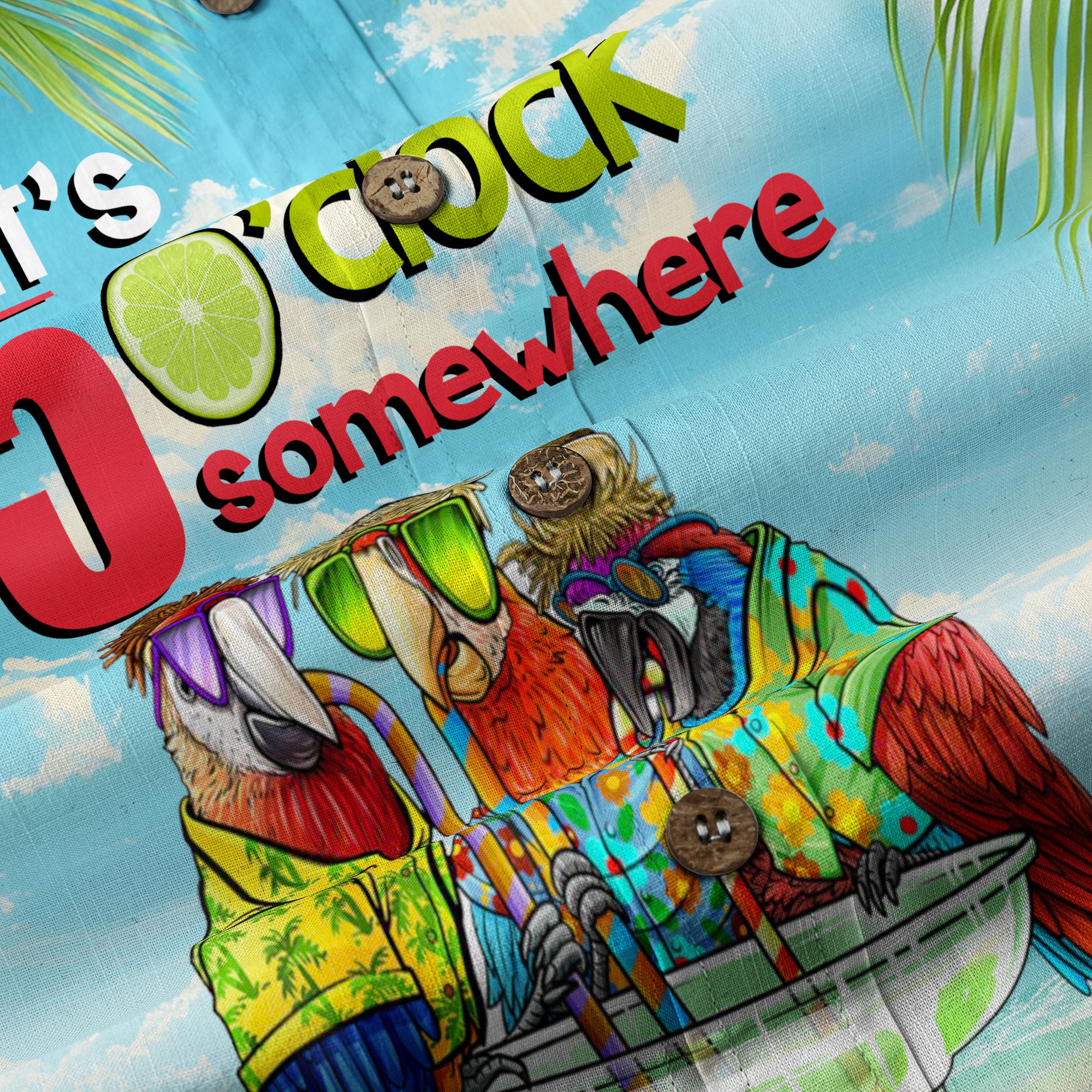 Parrots Drinking Margarita Hawaiian Shirt, It's 5 O'clock Somewhere Hawaii Shirt - The Palmix