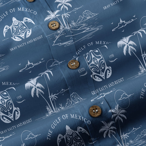 Gulf Of Mexico Hawaiian Shirt, Turtle Ocean Hawaii Shirt
