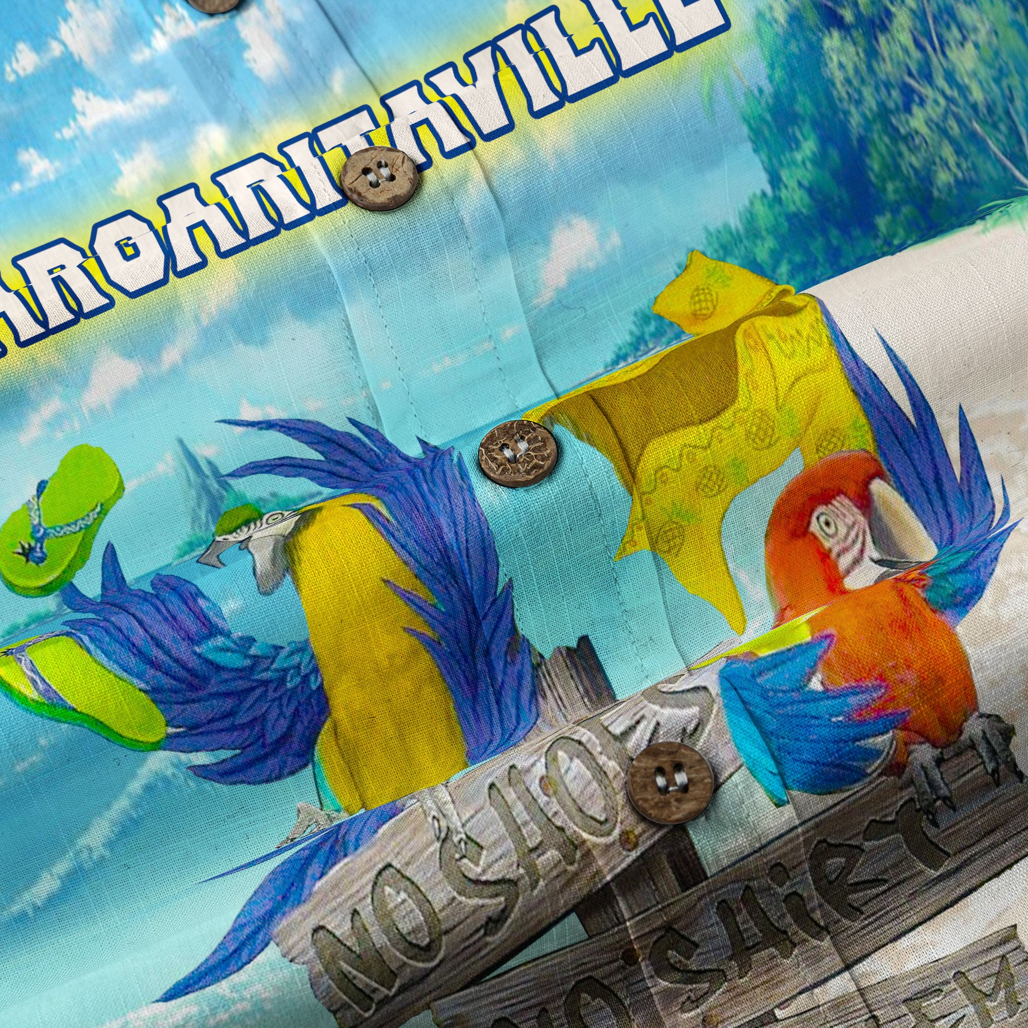 Margaritaville Parrot Hawaii Shirt, No Shirt No Shoes No Problem Hawaii Shirt