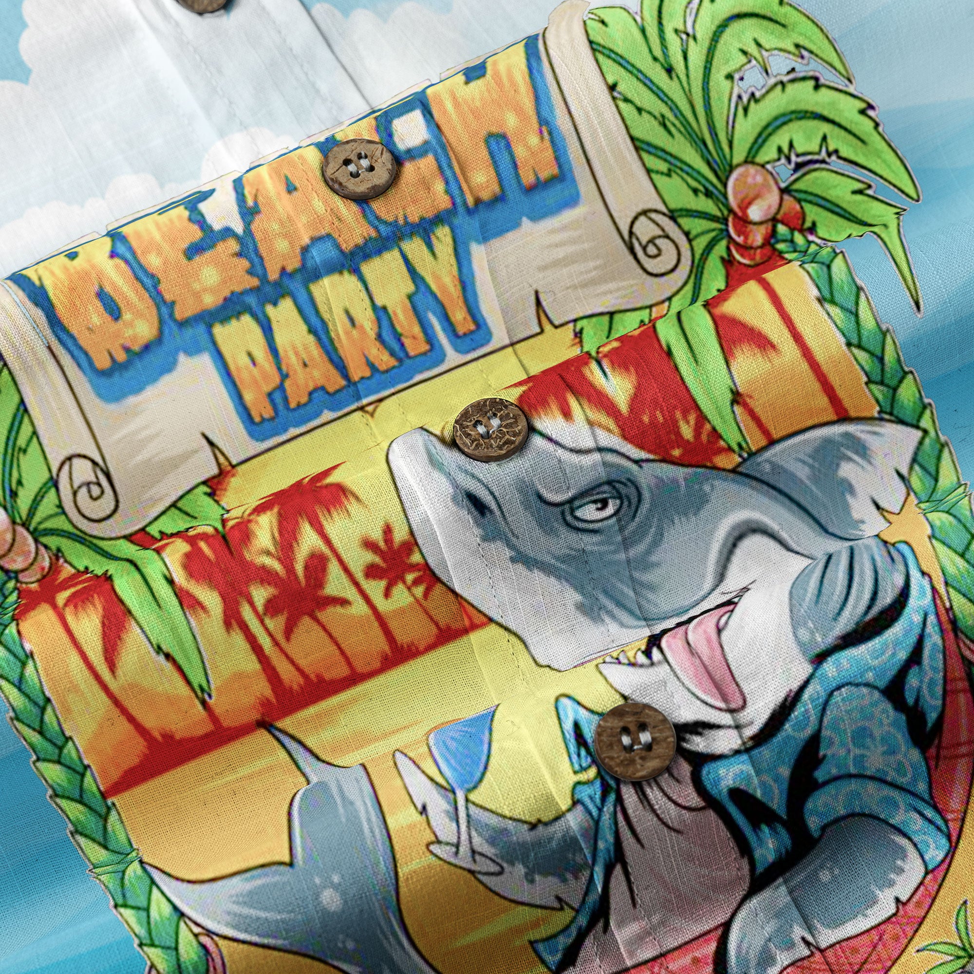 Beach Party Shark Hawaiian Shirt, Summer Vibes Parrot Hawaii Shirt