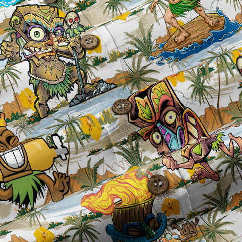 Tiki Mask Hawaii Shirt, Surfing Tiki Pattern Hawaiian Shirt