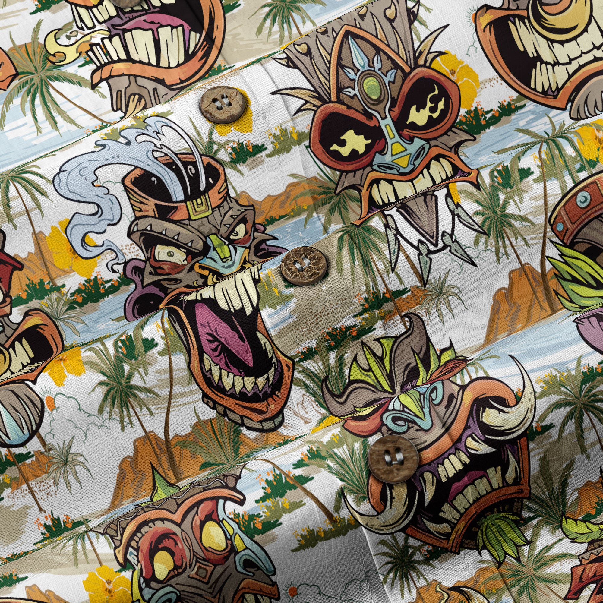 Tiki Mask Aloha Hawaii Shirt, Tiki Mask Ocean Hawaiian Shirt