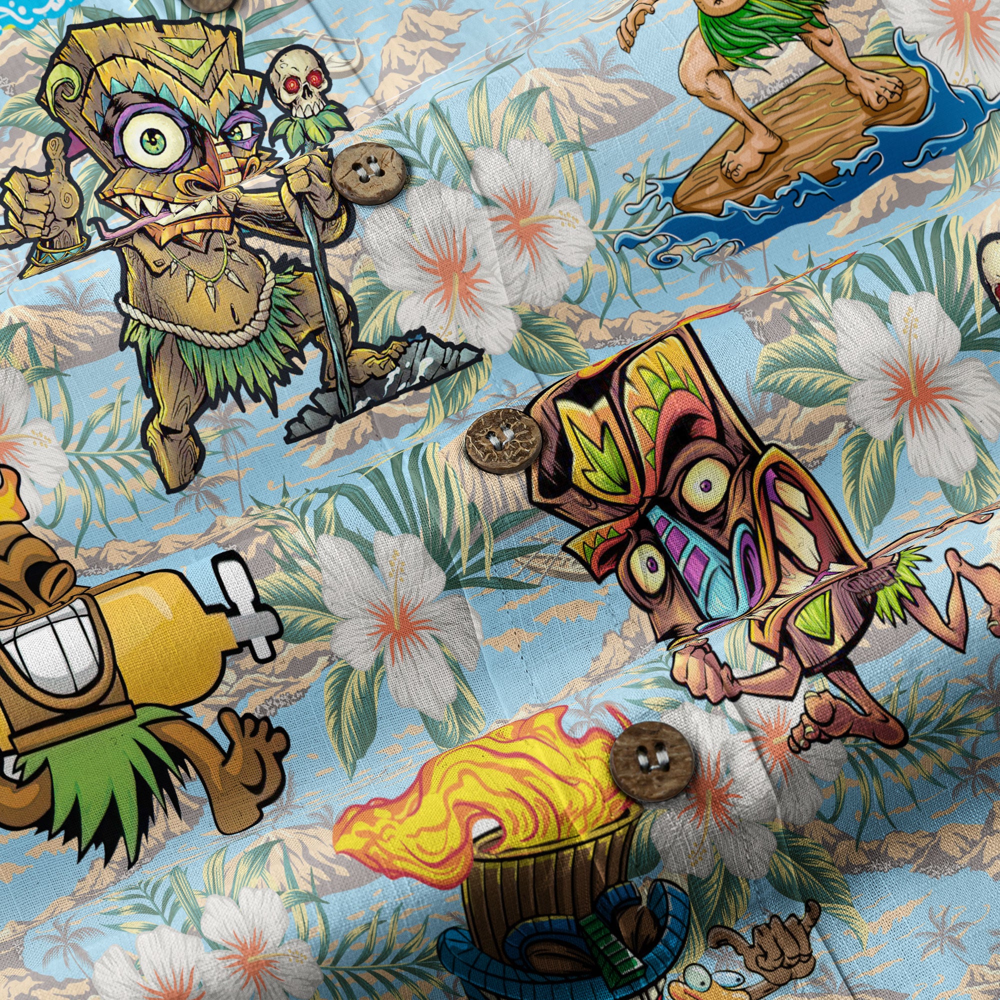 Tiki Mask Aloha Hawaii Shirt, Tiki Mask Ocean Hawaiian Shirt