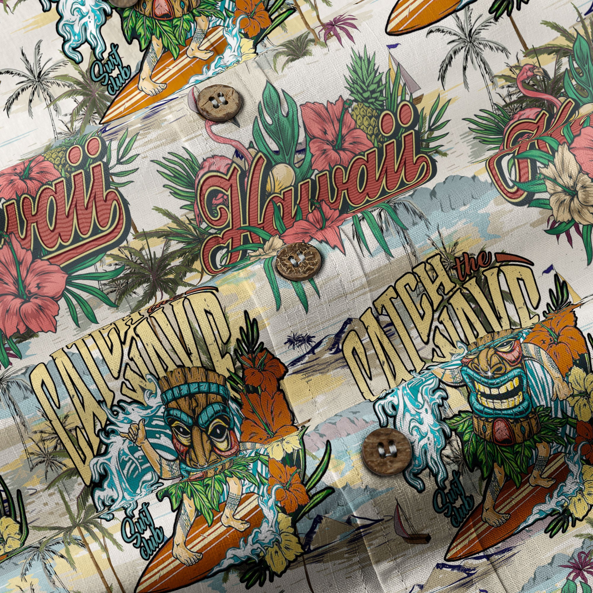 Tiki Mask Aloha Hawaii Shirt, Tiki Mask Long Island Beach Hawaiian Shirt