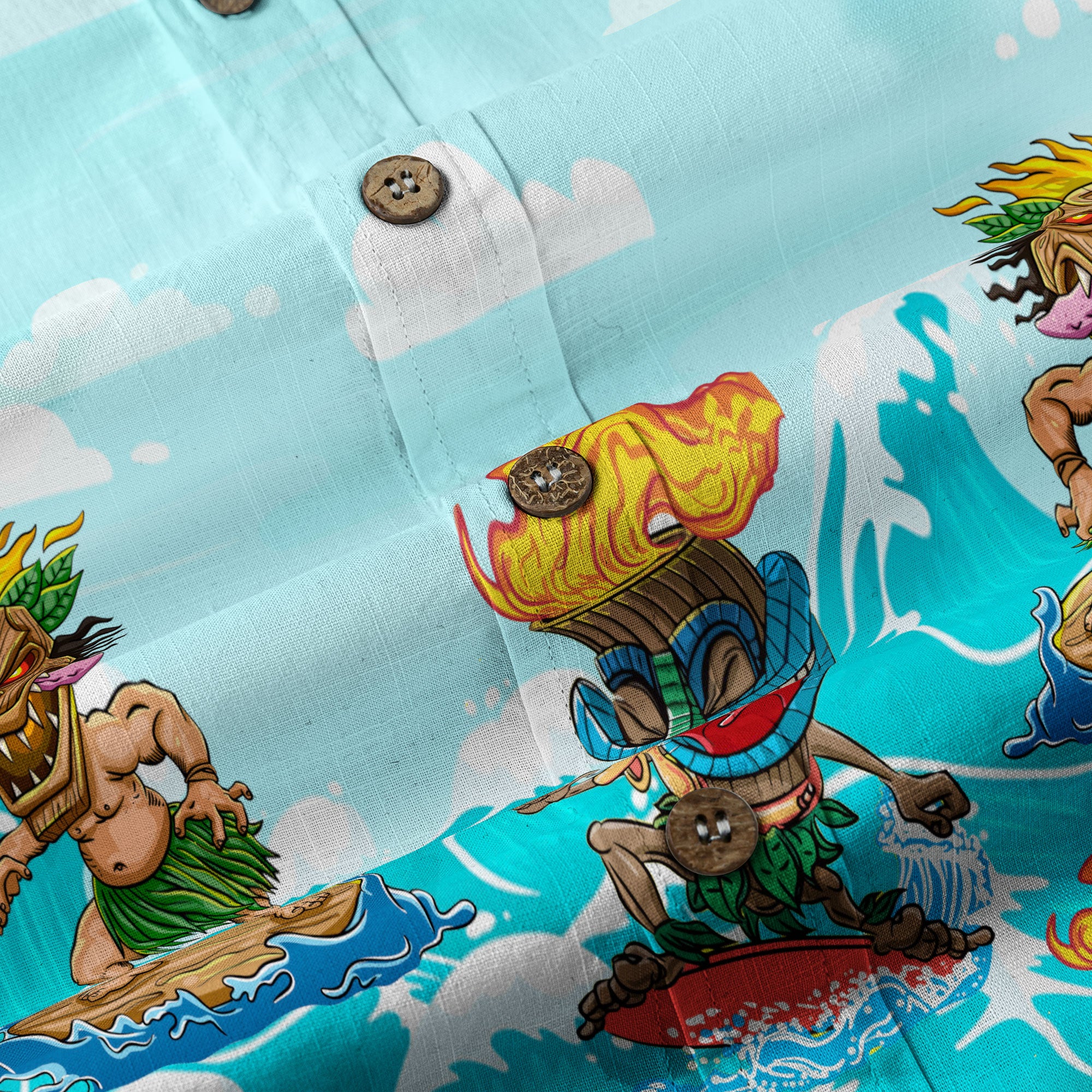 Tiki Mask Aloha Hawaii Shirt, Surfing Tiki Beach Hawaiian Shirt