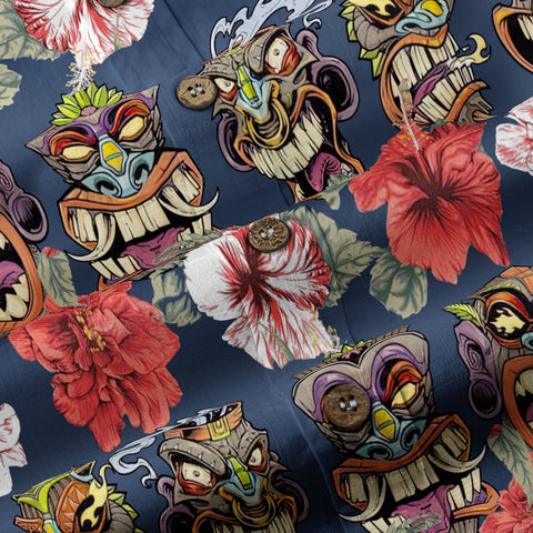 Hawaii Plumeria Lei Hawaiian Shirt, Tiki and Kakau Pattern