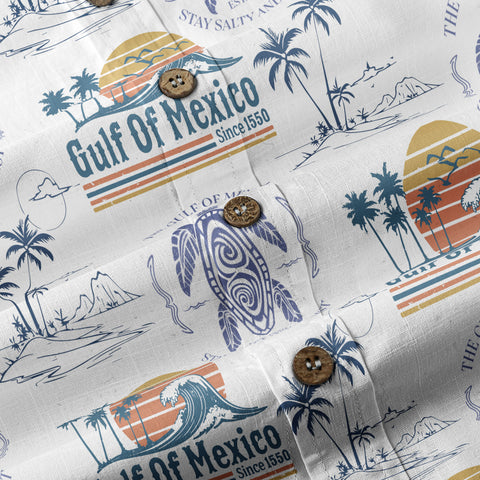 Retro Sunset Gulf Of Mexico Since 1550 Hawaii Shirt, Gulf of Mexico Hawaii Shirt