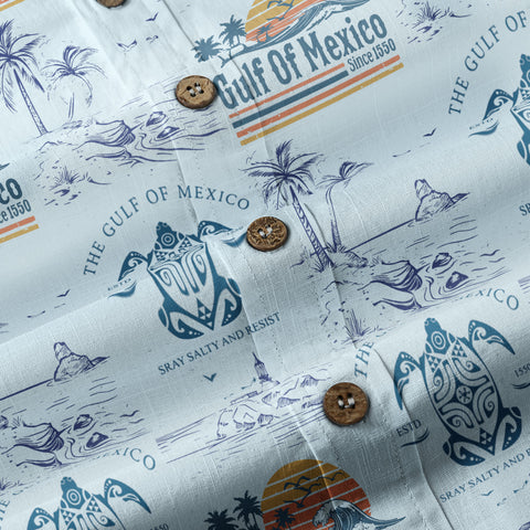 Retro Sunset Gulf Of Mexico Since 1550 Hawaii Shirt, Gulf of Mexico Hawaii Shirt