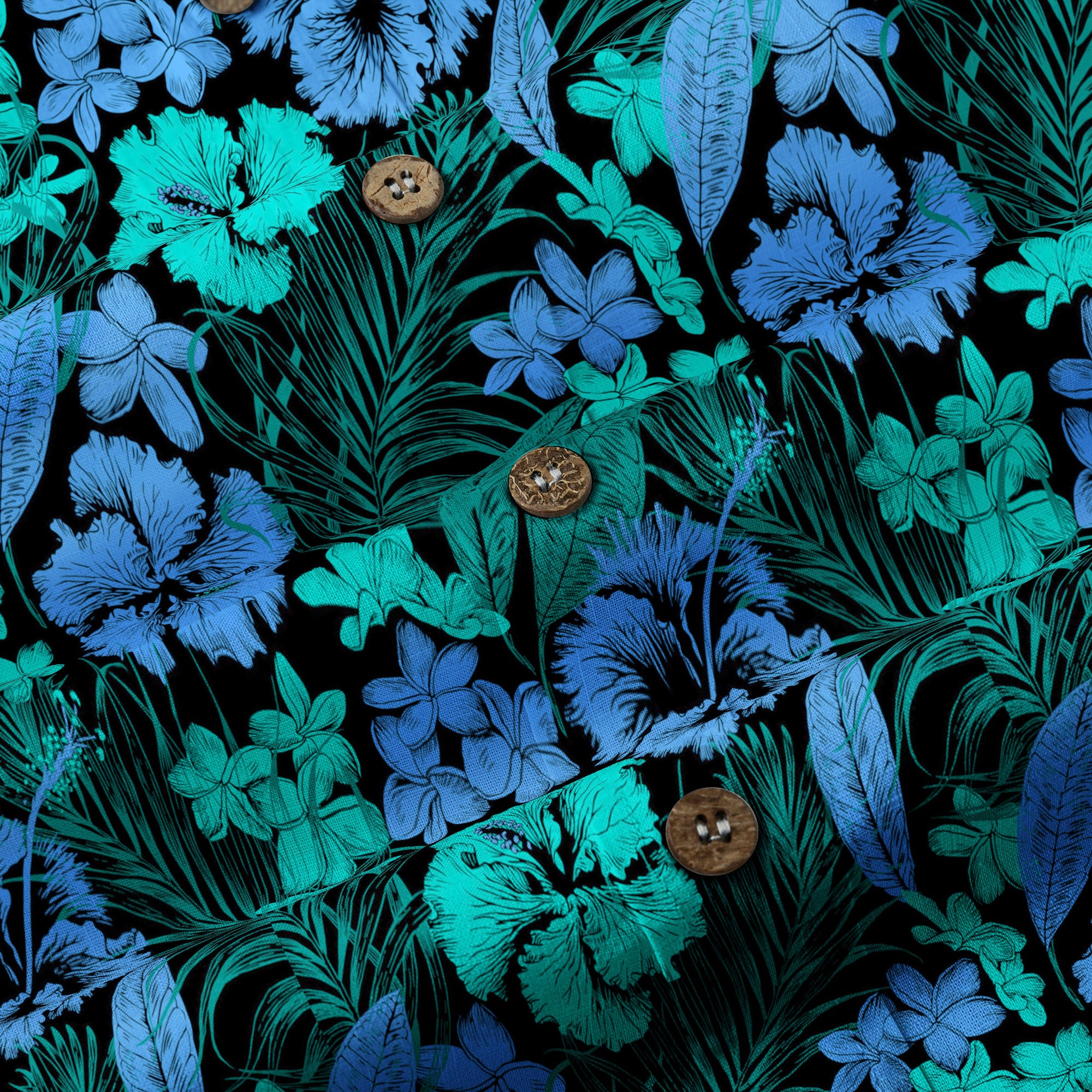 Hibiscus Floral Pattern Button Up Hawaii Shirt